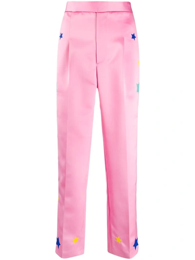 Mira Mikati Star Embroidered Trousers In Pink