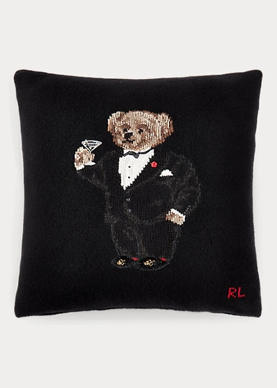 Ralph Lauren Martini Bear Throw Pillow, 20 X 20 In Black