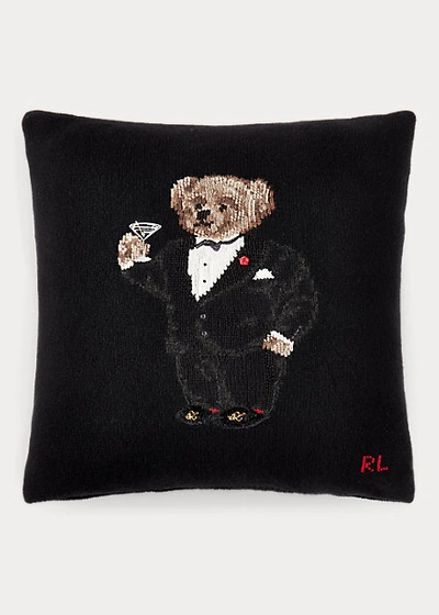 Polo Ralph Lauren Martini Bear Throw Pillow, 20 X 20 In Black