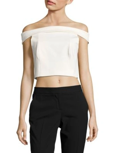 Finders Keepers Off-the-shoulder Cropped Blouse In White