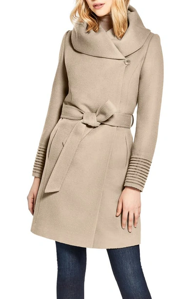 Sentaler Hooded Alpaca & Wool Wrap Coat In Camel