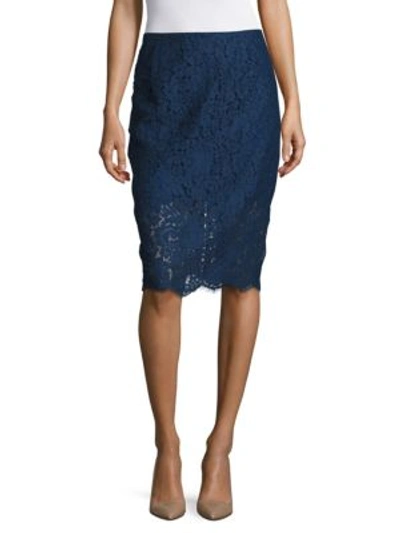 Keepsake Bright Night Lace Skirt In Navy