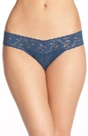 Hanky Panky Organic Cotton Low Rise Thong In Washed Indigo