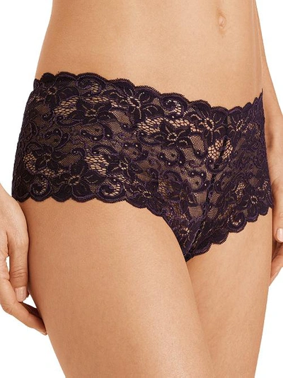 Hanro Luxury Moments Stretch-lace Boy Shorts In Alexandrit