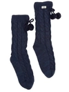 Ugg Pom Pom Fleece Lined Crew Socks In Navy