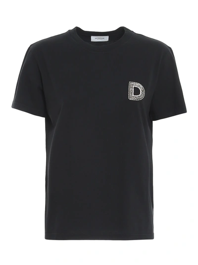 Dondup Embroidered Cotton T-shirt In Black