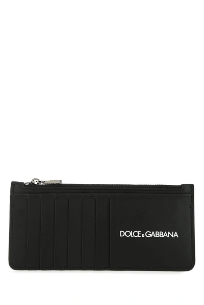 Dolce & Gabbana Logo Print Cardholder In Black