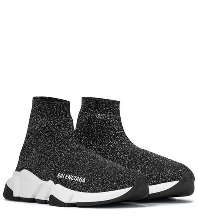 Balenciaga Speed Stretch-knit Sneakers In Black | ModeSens