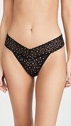Hanky Panky Cross Dye Leopard Original Rise Thong In Black/praline