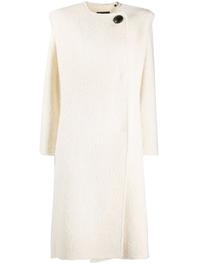 Isabel Marant Shearling Cap Sleeve Coat In White