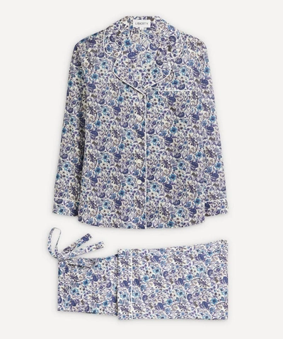 Liberty Rachel Tana Lawn Cotton Pyjama Set In Blue