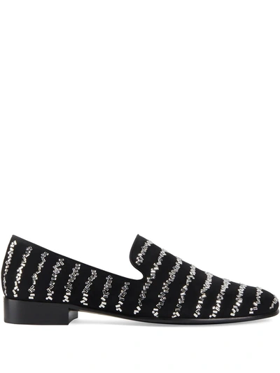 Giuseppe Zanotti Lewis Special Embellished Loafers In Black