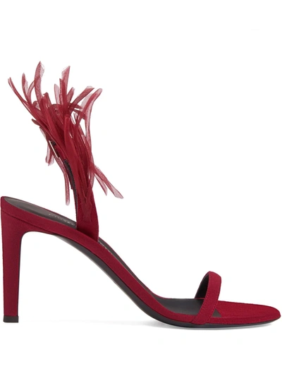 Giuseppe Zanotti Fenice Crazyhorse-embellished 85mm Sandals In Red