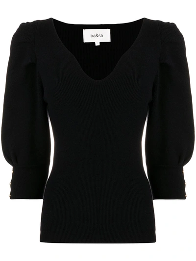 Ba&sh Ba & Sh Harris Gathered Sleeve Jumper In Black
