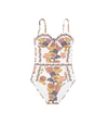 Tory Burch Lipsi Printed One-piece Swimsuit In Orange Wonderland Vine