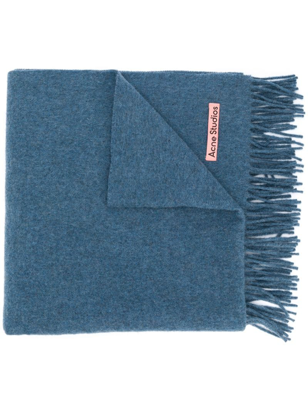 Acne Studios Canada New Fringed Scarf In Blue | ModeSens