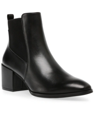 Anne Klein Parson Chelsea Booties In Black Leather