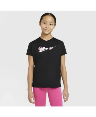 Nike Kids' Dry-fit Big Girl's T-shirt In Black