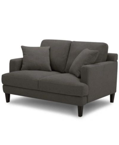 Furniture Closeout! Lexah 52" Fabric Loveseat With Two Pillows, Created For Macy's In Metal