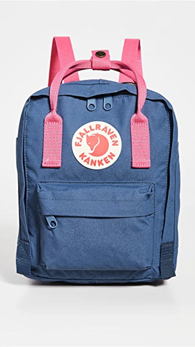 pink and sky blue kanken سنوبر Kanken Mini Backpack In Royal Blue-flamingo Pink سنوبر