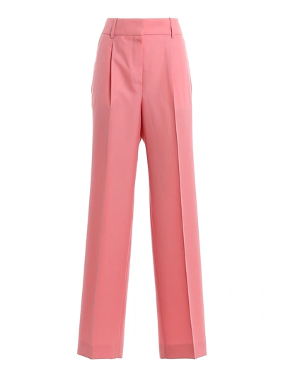 Givenchy Wool Wide Leg Trousers In Pink