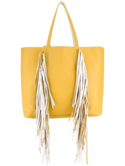 Sara Battaglia Everyday Fringed Shopper Tote In Yellow