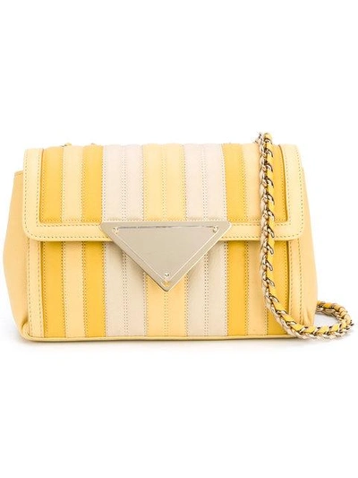 Sara Battaglia Multi Stripe Chain Shoulder Bag In Yellow/orange