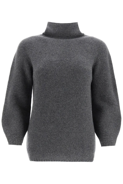 Max Mara Etrusco Sweater In Wool And Cashmere In Grigio Melange