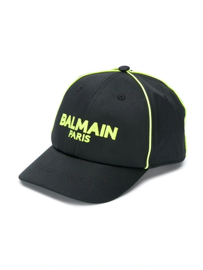 Balmain Kids' Logo Cap In Black
