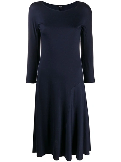 Aspesi Fit-and-flare Wool Dress In Blue