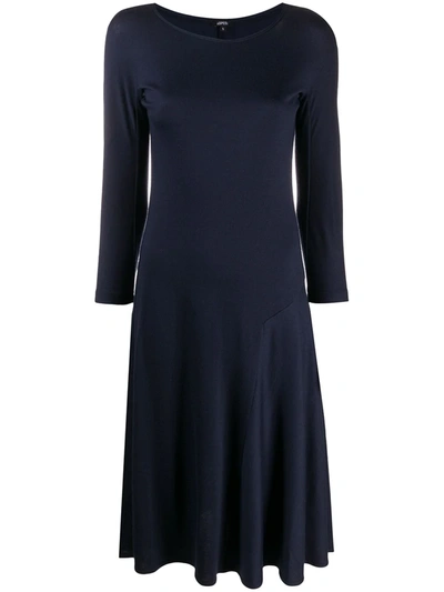 Aspesi Fit-and-flare Wool Dress In Blue | ModeSens