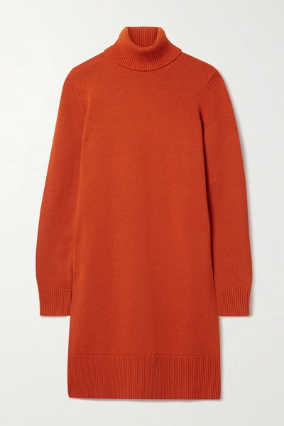 Michael Kors Cashmere Turtleneck Sweater Dress In Red