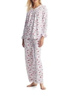 Eileen West Cozy Roses Sweater Knit Pajama Set In Floral Multi