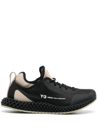 Y-3 High Top Runner 4d Io Sneakers In Black,beige