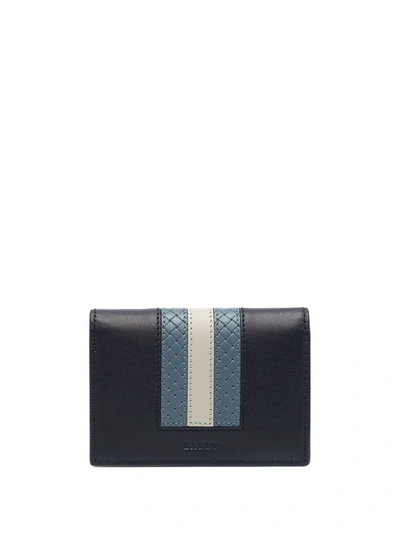 Bally Byrek Stripe-detail Bi-fold Wallet In Blue