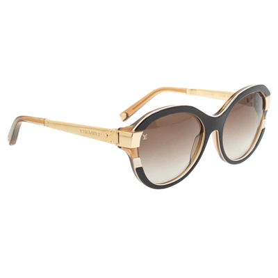 Pre-owned Louis Vuitton Gold Tone/ Brown Gradient Z0487w Petit Soupcon Cat Eye Sunglasses
