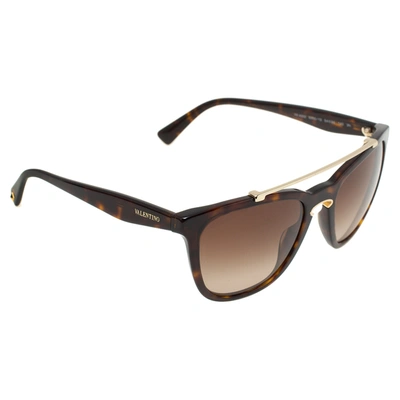 Pre-owned Valentino Tortoise/brown Gradient Va4002 Square Sunglasses