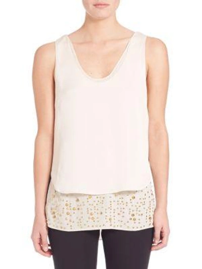 Foundrae Embellished Layered Tank Top In White