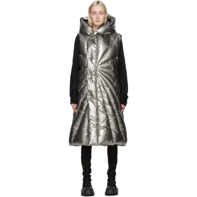 Rick Owens Silver Moncler Edition Down Porterville Coat In 920 Silver