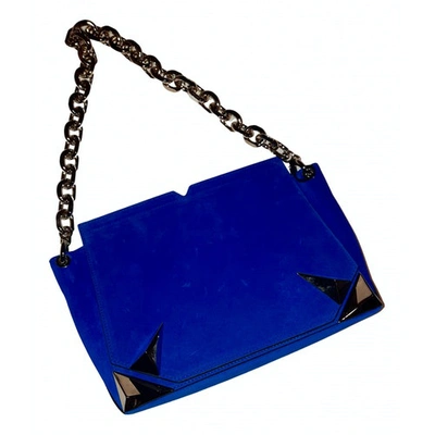 Pre-owned Mugler Blue Suede Handbag