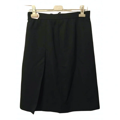Pre-owned Saint Laurent Wool Mid-length Skirt In Black