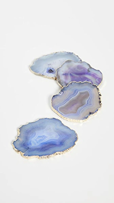 Shopbop Home Shopbop @home Set Of 4 Agate Coasters In Purple