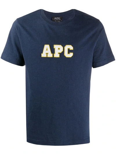 Apc Gael T-shirt With Logo Patch In Blue