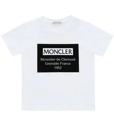 Moncler Unisex Flocked Logo Tee - Little Kid, Big Kid In White