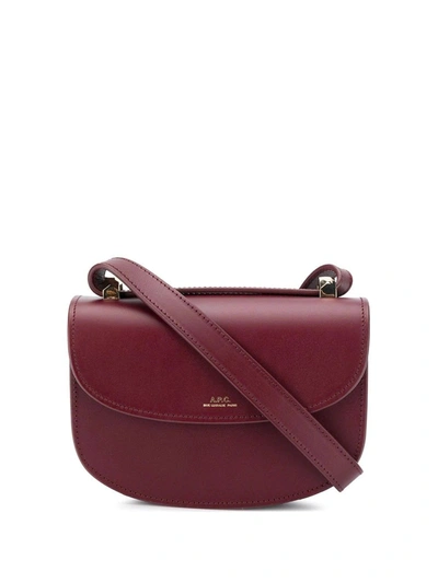 Apc . Women's Pxawvf61415gae Burgundy Leather Shoulder Bag