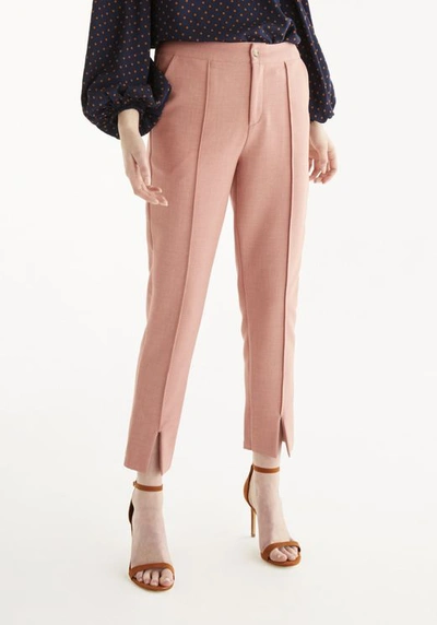 Paisie Cropped Slim Trousers In Dusty Pink