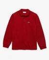 Lacoste Kids' Toddler Boys Classic Long Sleeve Cotton Petit Pique Polo Shirt In Red