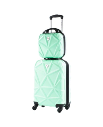 Amka Gem 2-pc. Carry-on Hardside Cosmetic Luggage Set In Mint