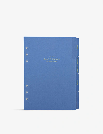 Smythson Dukes Organiser Divider Refill In Blue