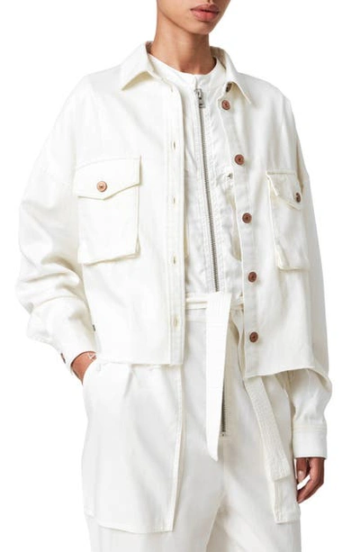 Allsaints Sol Cotton Shirt Jacket In White